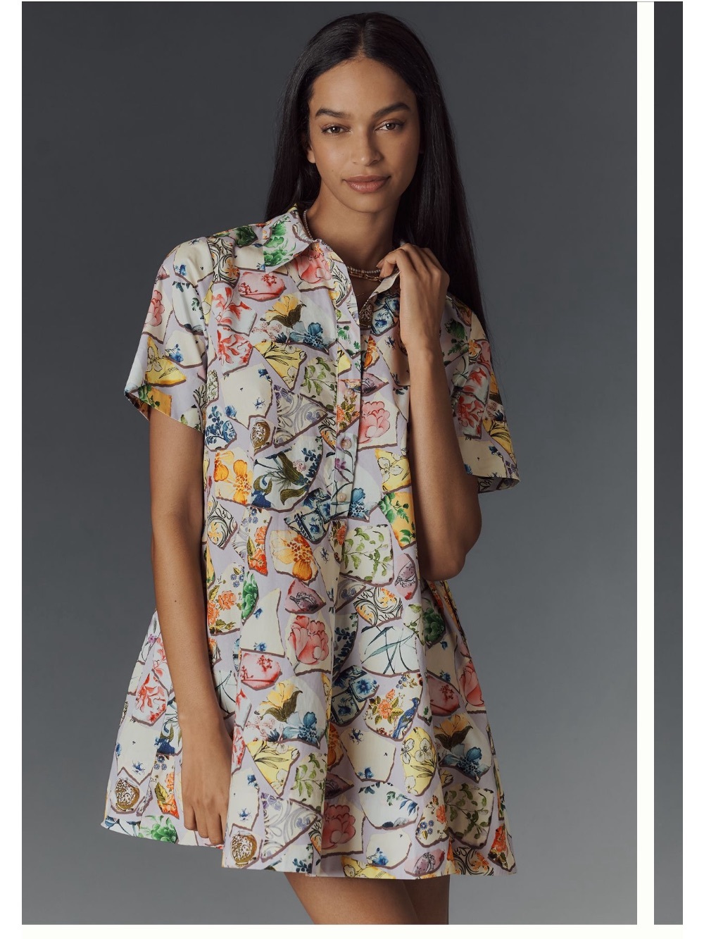 Pollie Short Sleeve Swing Tunic Mini Dress